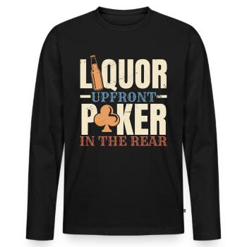 Spirits in Advance Poker en arrière-plan Casino - T-shirt manches longues Premium bio Homme - noir - Devant - Nico (187cm)