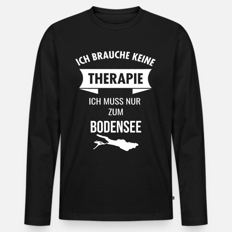 Bodensee Urlaub Bodenseeregion Idee - Männer Premium Bio Langarmshirt - Schwarz