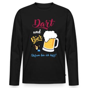 Dart und Bier Dartspieler Dartscheibe Geschenk - Männer Premium Bio Langarmshirt - Schwarz - Vorne - Nico (187cm)