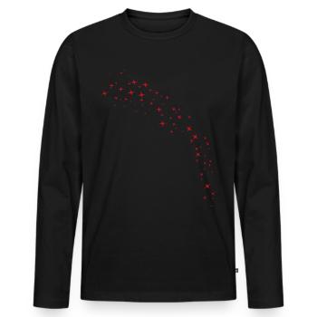 Perfect Red Star Arc - Men's Premium Organic Long Sleeve Shirt - black - Front - Nico (187cm)