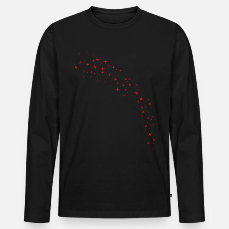 Perfekter Roter Sternenbogen - Männer Premium Bio Langarmshirt - Schwarz