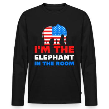 Im the elephant in the room Republican - Men's Premium Organic Long Sleeve Shirt - black - Front - Nico (187cm)