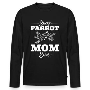 Sexy Parrot Maman Ever Cockatiel - T-shirt manches longues Premium bio Homme - noir - Devant - Nico (187cm)