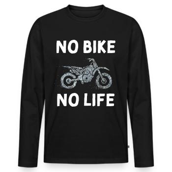 No Bike No Life Motorcycle Biker Biker - Men's Premium Organic Long Sleeve Shirt - black - Front - Nico (187cm)