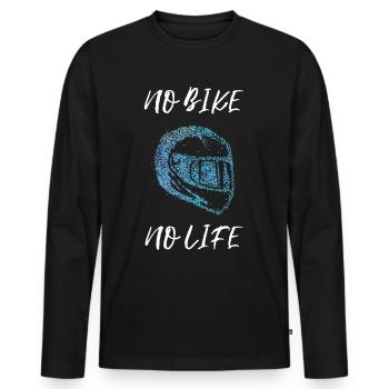 No Bike No Life Casque de moto Moto - T-shirt manches longues Premium bio Homme - noir - Devant - Nico (187cm)