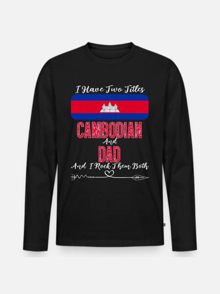 J’ai deux titres Cambodgien et Papa Cambodge - T-shirt manches longues Premium bio Homme - noir