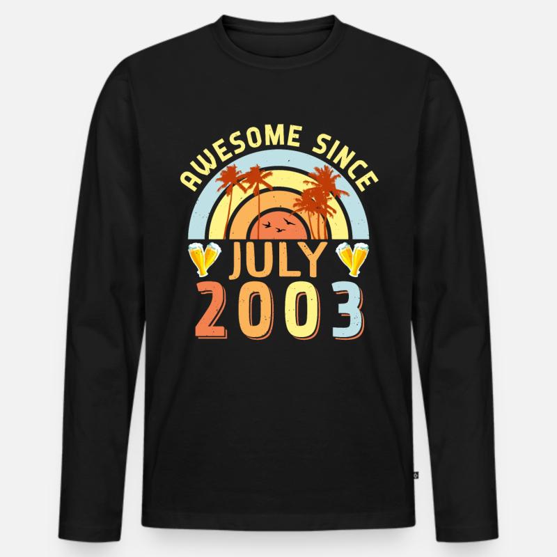 Geburtstagsgruss Juli 2003 - Männer Premium Bio Langarmshirt - Schwarz