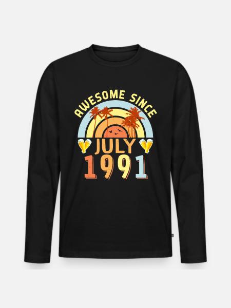 July 1991 Gift idea - Men's Premium Organic Long Sleeve Shirt - black