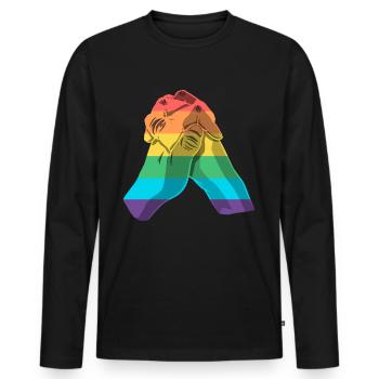 Pride Month - LGBT Gay Pride Transgender Community - Men's Premium Organic Long Sleeve Shirt - black - Front - Nico (187cm)