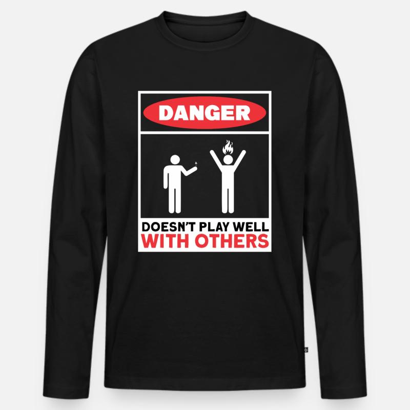 Antisocial Introvert Hate People - Männer Premium Bio Langarmshirt - Schwarz