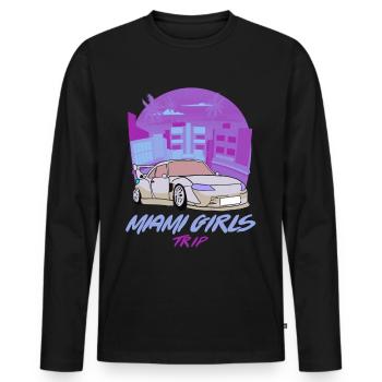 Miami Vacation Girls Voyage USA - T-shirt manches longues Premium bio Homme - noir - Devant - Nico (187cm)