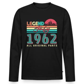60 Lebensjahre Im Juli 1962 - Männer Premium Bio Langarmshirt - Schwarz - Vorne - Nico (187cm)