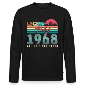 Alles Original 1968 Im Juli - Männer Premium Bio Langarmshirt - Schwarz - Vorne - Nico (187cm)