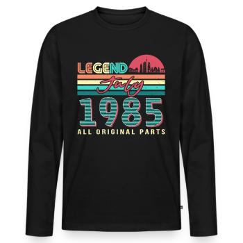 Geboren 1985 Im Juli - Männer Premium Bio Langarmshirt - Schwarz - Vorne - Nico (187cm)