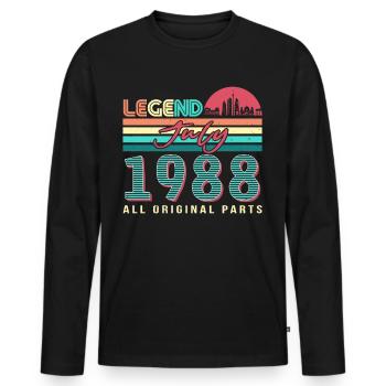 Best year of birth 1988 July - Men's Premium Organic Long Sleeve Shirt - black - Front - Nico (187cm)