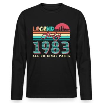 Geboren 1983 Im Juli - Männer Premium Bio Langarmshirt - Schwarz - Vorne - Nico (187cm)