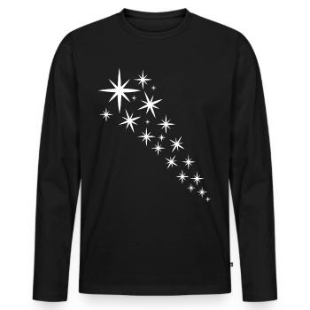 Starfleet White Design - Men's Premium Organic Long Sleeve Shirt - black - Front - Nico (187cm)