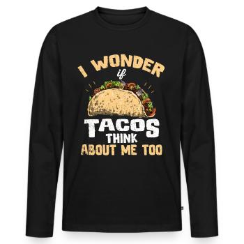Taco Tuesday Torero Salsa Latino Mexican Nacho - Men's Premium Organic Long Sleeve Shirt - black - Front - Nico (187cm)