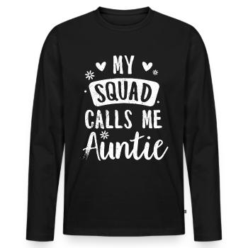 Aunt - Men's Premium Organic Long Sleeve Shirt - black - Front - Nico (187cm)