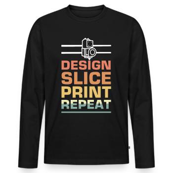 3D-Drucker Druckmaschine Technik Technologie Hobby - Männer Premium Bio Langarmshirt - Schwarz - Vorne - Nico (187cm)