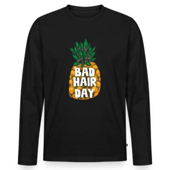 Pineapple Hawaii Gift Fruit Fruit Pineapple Fruit - Men's Premium Organic Long Sleeve Shirt - black - Front - Nico (187cm)