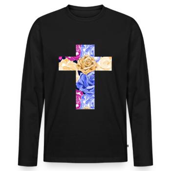 Christentum - Männer Premium Bio Langarmshirt - Schwarz - Vorne - Nico (187cm)