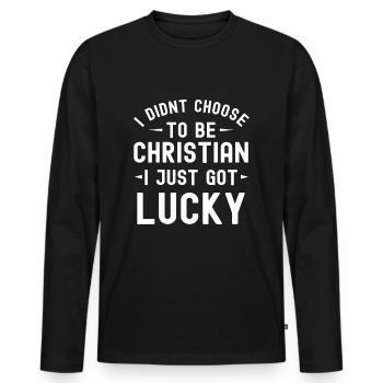 Christen Religion Evangelisch Bibel Jesus Kirche - Männer Premium Bio Langarmshirt - Schwarz - Vorne - Nico (187cm)