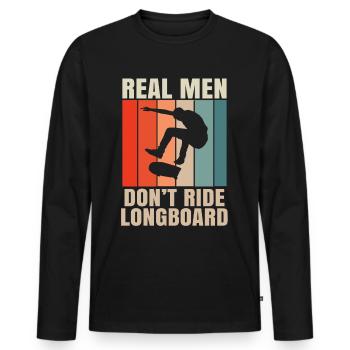 Skater Skateboard Cadeau Halfpipe Sk8 Ollie - T-shirt manches longues Premium bio Homme - noir - Devant - Nico (187cm)