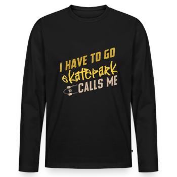 Skateboard Kickflip Gift Longboard Sk8er Sk8 - Men's Premium Organic Long Sleeve Shirt - black - Front - Nico (187cm)