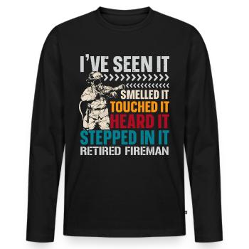 Feuerwehrmann im Ruhestand Brandbekämpfung Feuerwe - Männer Premium Bio Langarmshirt - Schwarz - Vorne - Nico (187cm)