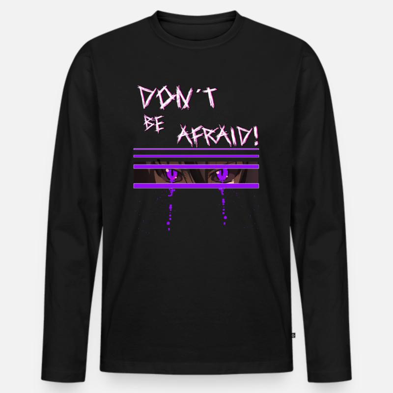 Angry Anime - Männer Premium Bio Langarmshirt - Schwarz