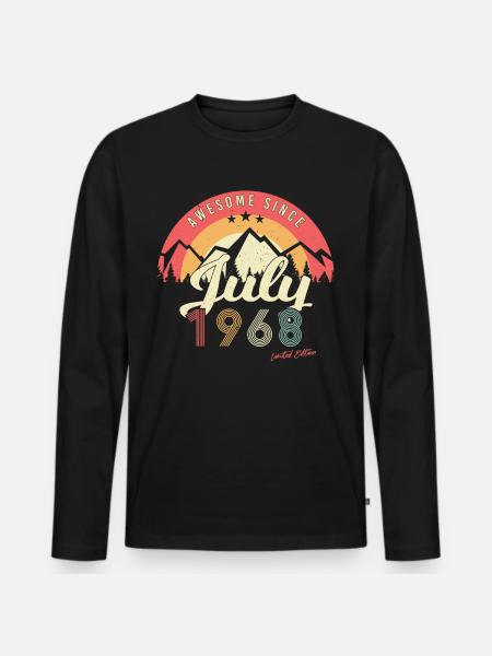 Retro Im Juli 1968 - Männer Premium Bio Langarmshirt - Schwarz