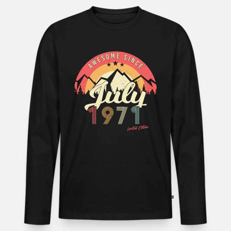 Retro Im Juli 1971 - Männer Premium Bio Langarmshirt - Schwarz
