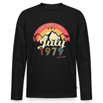 Meilleurs vœux d’anniversaire 1979 Juillet - T-shirt manches longues Premium bio Homme - noir - Devant - Nico (187cm)