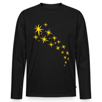 Starfleet Yellow Design - Men's Premium Organic Long Sleeve Shirt - black - Front - Nico (187cm)