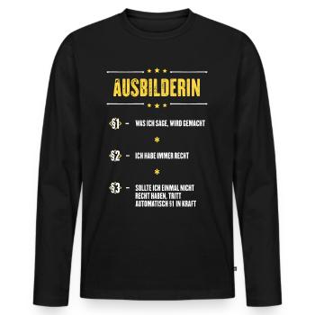 Ich Habe Immer Recht Ausbilderin Beruf Paragraphen - Männer Premium Bio Langarmshirt - Schwarz - Vorne - Nico (187cm)