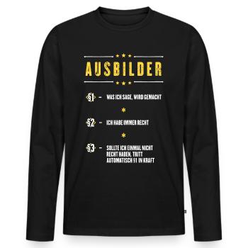 Ich Habe Immer Recht Ausbilder Beruf Paragraphen - Männer Premium Bio Langarmshirt - Schwarz - Vorne - Nico (187cm)