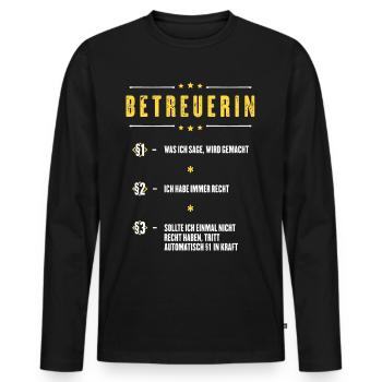 Ich Habe Immer Recht Betreuerin Beruf Paragraphen - Männer Premium Bio Langarmshirt - Schwarz - Vorne - Nico (187cm)