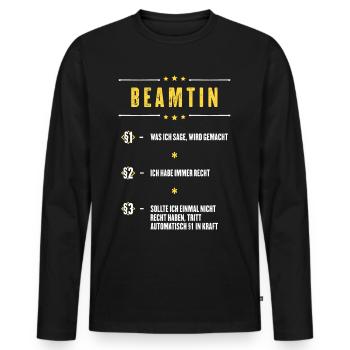 Ich Habe Immer Recht Beamter Beruf Paragraphen - Männer Premium Bio Langarmshirt - Schwarz - Vorne - Nico (187cm)