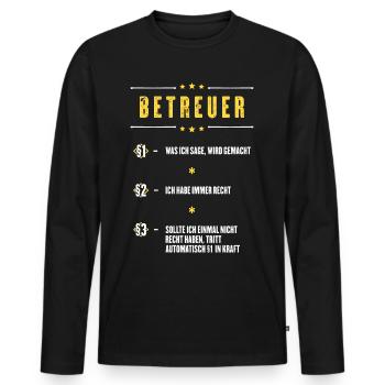 Ich Habe Immer Recht Betreuer Beruf Paragraphen - Männer Premium Bio Langarmshirt - Schwarz - Vorne - Nico (187cm)