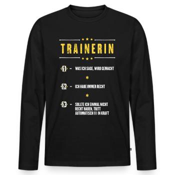 Ich Habe Immer Recht Trainerin Beruf Paragraphen - Männer Premium Bio Langarmshirt - Schwarz - Vorne - Nico (187cm)