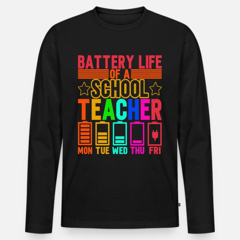 Lehrer Lehrerin - Männer Premium Bio Langarmshirt - Schwarz
