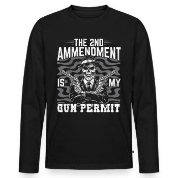 Le 2e amendement est mon permis d’arme à feu - T-shirt manches longues Premium bio Homme - noir - Devant - Nico (187cm)