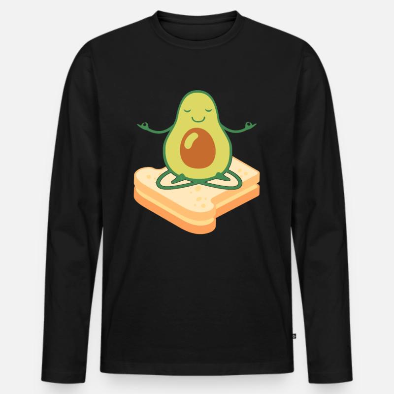 Avocado Toast - Männer Premium Bio Langarmshirt - Schwarz