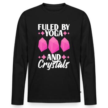 Yoga Yogi Relax - Men's Premium Organic Long Sleeve Shirt - black - Front - Nico (187cm)