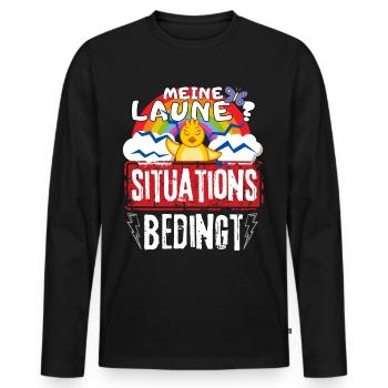 miese Laune Choleriker und Stimmungsschwankungen - Männer Premium Bio Langarmshirt - Schwarz - Vorne - Nico (187cm)