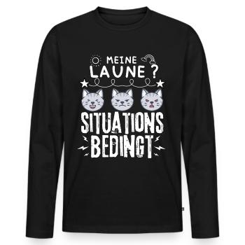 miese Laune Choleriker und Katzen - Männer Premium Bio Langarmshirt - Schwarz - Vorne - Nico (187cm)