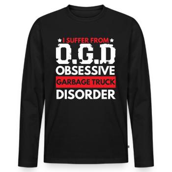 Garbage Truck Trash Collector Recycling Abfälle - Männer Premium Bio Langarmshirt - Schwarz - Vorne - Nico (187cm)