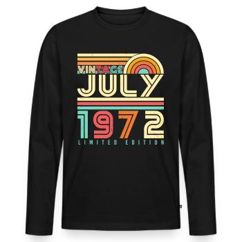 Félicitations pour l’âge de 50 juillet 1972 - T-shirt manches longues Premium bio Homme - noir - Devant - Nico (187cm)