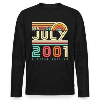 Tolle Geschenkidee Für Juli 2001 - Männer Premium Bio Langarmshirt - Schwarz - Vorne - Nico (187cm)